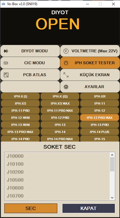 iPhone soket test